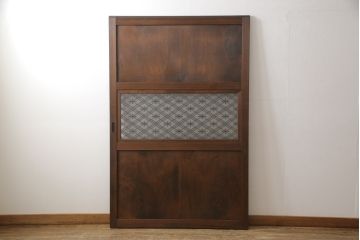 アンティーク建具　組子入り　和モダンスタイルにおすすめな上手物の引き戸2枚セット(ガラス帯戸、建具)(R-040590)