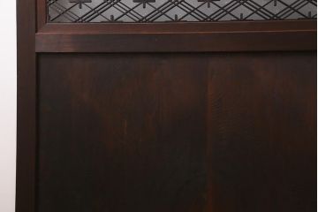 アンティーク建具　組子入り　和モダンスタイルにおすすめな上手物の引き戸2枚セット(ガラス帯戸、建具)(R-040591)