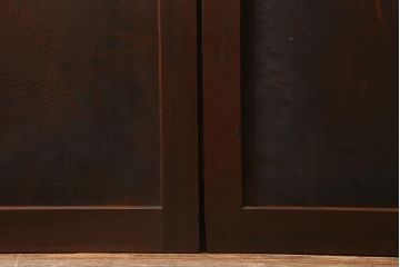 アンティーク建具　組子入り　和モダンスタイルにおすすめな上手物の引き戸2枚セット(ガラス帯戸、建具)(R-040591)