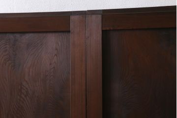 アンティーク建具　組子入り　和モダンスタイルにおすすめな上手物の引き戸2枚セット(ガラス帯戸、建具)(R-040591)