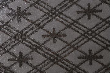 アンティーク建具　組子入り　和モダンスタイルにおすすめな上手物の引き戸2枚セット(ガラス帯戸、建具)(R-040591)