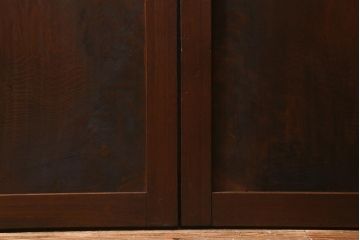 アンティーク建具　組子入り　和モダンスタイルにおすすめな上手物の引き戸2枚セット(ガラス帯戸、建具)(R-040591)