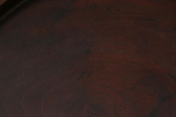 和製アンティーク　総ケヤキ材　色や風合いが味わい深い刳り貫き盆(トレー、丸盆)(R-040592)