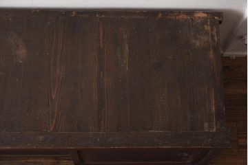 アンティーク家具　明治大正期　古い木の質感が味わい深い木製戸棚(収納棚、キャビネット)(R-040595)