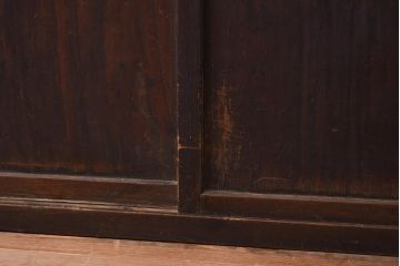 アンティーク家具　明治大正期　古い木の質感が味わい深い木製戸棚(収納棚、キャビネット)(R-040595)