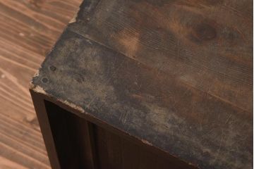 アンティーク家具　和製アンティーク　明治大正期　古い木の質感が味のある戸棚(収納棚、ローボード、キャビネット)(R-040597)