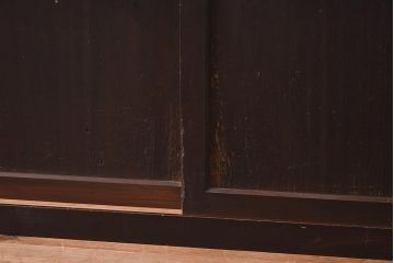 アンティーク家具　和製アンティーク　明治大正期　古い木の質感が味のある戸棚(収納棚、ローボード、キャビネット)(R-040597)