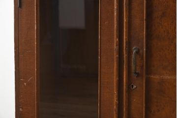 レトロ家具　昭和レトロ　赤味がかった木色が温かみのあるブックケース(本箱、収納棚、キャビネット)(R-040598)