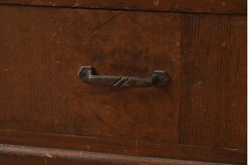 レトロ家具　昭和レトロ　赤味がかった木色が温かみのあるブックケース(本箱、収納棚、キャビネット)(R-040598)