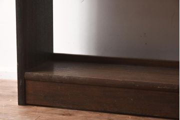 アンティーク家具　和製アンティーク　使い込まれた質感が味のある木製オープンラック(本棚、飾り棚)(R-040600)