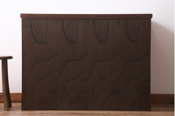 中古　伝統工芸　岩谷堂箪笥　天板栗材　美しい杢目と黒い金具が魅力の整理箪笥(衣装箪笥、引き出し、和タンス)(R-040604)