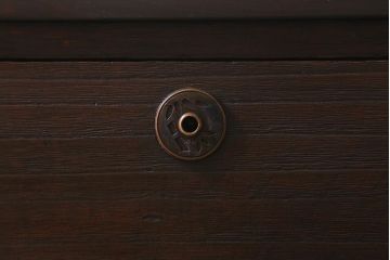 レトロ家具　リメイク家具　前面桐材　趣きあふれる佇まいが魅力的な箪笥ローチェスト(リビングボード、衣装箪笥、引き出し、テレビ台)(R-040607)