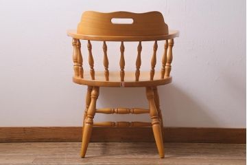 ビンテージ家具　飛騨産業　穂高シリーズ　キツツキマーク　アームチェア(キャプテンチェア)(R-040610)