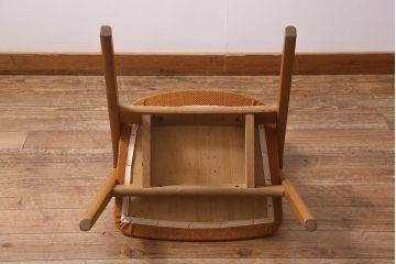 ヴィンテージ家具　北欧ビンテージ　温かみのある黄色のファブリックが素敵なダイニングチェア(椅子)(R-040614)