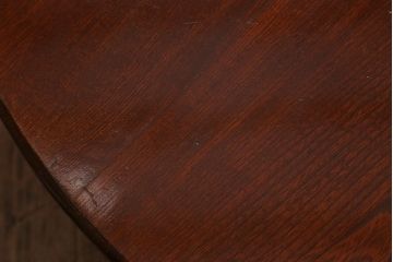 アンティーク家具　昭和初期　栓材　昭和レトロな雰囲気が魅力の丸ちゃぶ台(折りたたみテーブル、座卓、ローテーブル)(R-040615)