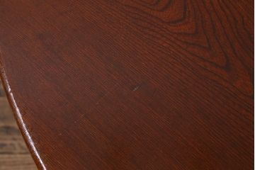 アンティーク家具　昭和初期　栓材　昭和レトロな雰囲気が魅力の丸ちゃぶ台(折りたたみテーブル、座卓、ローテーブル)(R-040615)