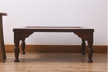 アンティーク家具　大正昭和初期　総ケヤキ材・天板玉杢一枚板　和洋折衷どちらの空間にも馴染む座卓(ローテーブル)(R-040616)