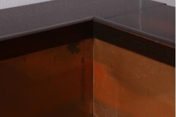 ヴィンテージ家具　カリン材(花梨材)　天板極厚　貫禄のある重厚な佇まいの関西火鉢(ローテーブル、長火鉢、座卓、リビングテーブル、囲炉裏、ビンテージ)(R-040617)