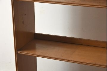 アンティーク家具　和製アンティーク　昭和中期　温かみのある木色がレトロなブックシェルフ(本棚、オープンラック、収納棚、飾り棚)(R-040618)