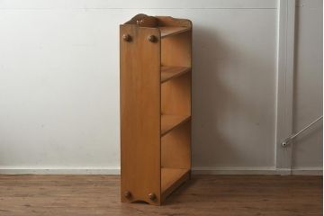 アンティーク家具　和製アンティーク　昭和中期　温かみのある木色がレトロなブックシェルフ(本棚、オープンラック、収納棚、飾り棚)(R-040618)