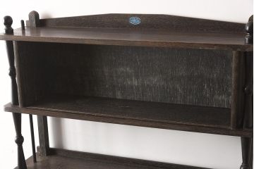 アンティーク家具　和製アンティーク　昭和中期　激レア　凝ったデザインが目を引く本棚(ブックシェルフ、オープンラック、戸棚、飾り棚)(R-040620)