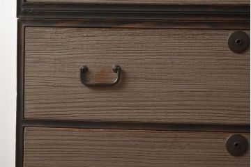 【簡易リペア限定品】アンティーク建具　和製アンティーク　昭和中期　総桐材　黒檀材　古い木肌が味わい深い上手物の3段重ね箪笥(衣装箪笥、引き出し、桐箪笥、桐たんす、和タンス、収納箪笥)(R-040622)