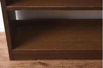 アンティーク家具　和製アンティーク　昭和中期　懐かしさ感じる木味がレトロな本棚(ブックシェルフ、オープンラック、収納棚、飾り棚)(R-040623)