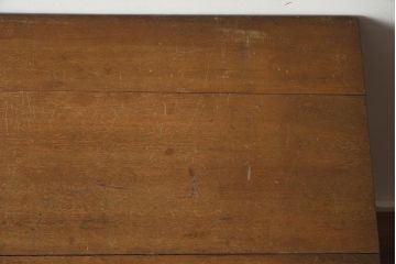 レトロ家具　昭和レトロ　昭和中期　細身のデザインがおしゃれな片袖デスク(ワークデスク、在宅ワーク、在宅用、片袖机)(R-040628)