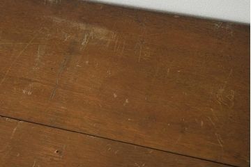 レトロ家具　昭和レトロ　昭和中期　細身のデザインがおしゃれな片袖デスク(ワークデスク、在宅ワーク、在宅用、片袖机)(R-040628)