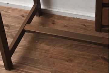 レトロ家具　昭和レトロ　昭和中期　細身のデザインがおしゃれな片袖デスク(ワークデスク、在宅ワーク、在宅用、片袖机)(R-040628)