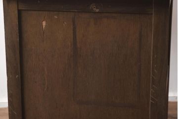 レトロ家具　昭和レトロ　昭和中期　細身のデザインがおしゃれな片袖デスク(ワークデスク、在宅ワーク、在宅用、片袖机)(R-040628)