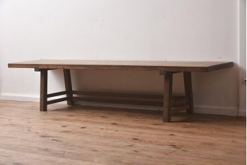 アンティーク家具　明治大正期　天板一枚板　レトロな雰囲気が魅力の文机(座机、飾り台)(R-040629)