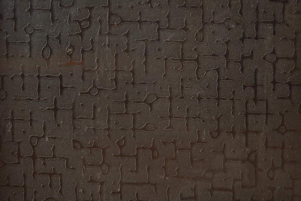 アンティーク家具　昭和中期　モールガラス　個性的なガラスの模様が目を惹く戸棚(収納棚、食器棚、キャビネット)(R-040631)