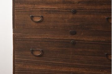 アンティーク家具　昭和初期　総桐材　すっきりとしたデザインが魅力の重ね箪笥(衣裳箪笥、引き出し、桐箪笥、桐たんす)(R-040632)