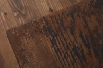 アンティーク家具　昭和初期　レトロな佇まいのシンプルな平机(デスク、ワークデスク、作業台)(R-040636)