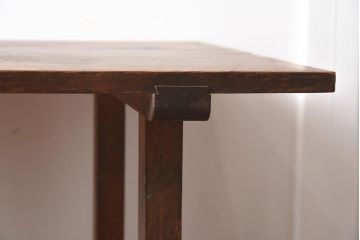 アンティーク家具　昭和初期　レトロな佇まいのシンプルな平机(デスク、ワークデスク、作業台)(R-040636)