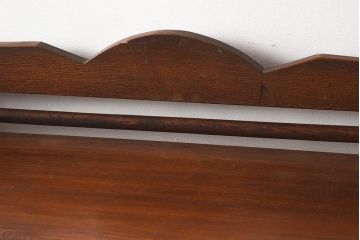アンティーク家具　和製アンティーク　大正昭和初期　栓材　くっきりとした木目が目を引く楔(くさび)式本棚(ブックシェルフ、オープンラック、収納棚、飾り棚)(R-040640)