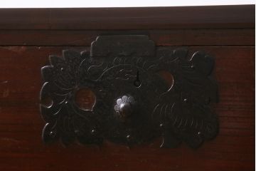 アンティーク家具　和製アンティーク　リメイク　漆塗り　味わい深い佇まいがおしゃれな脚付き箪笥ローボード(時代箪笥、テレビ台、チェスト)(R-040648)
