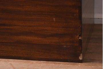 アンティーク雑貨　和製アンティーク　昭和初期　楠木材　特徴的な木目が魅力の木箱(小物収納、収納箱)(R-040654)