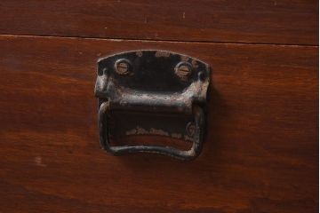 アンティーク雑貨　和製アンティーク　昭和初期　楠木材　特徴的な木目が魅力の木箱(小物収納、収納箱)(R-040654)