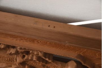 ビンテージ家具　昭和中期　近江八景　情緒溢れる彫刻欄間(明り取り、明かり取り、ガラス無し)(R-040657)