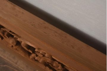 ビンテージ家具　昭和中期　近江八景　情緒溢れる彫刻欄間(明り取り、明かり取り、ガラス無し)(R-040657)