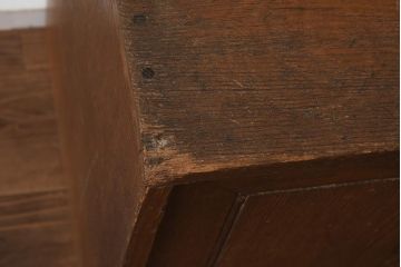 レトロ家具　昭和初期　栓材　レトロな雰囲気漂う倹飩扉の収納箱(収納棚、戸棚)(R-040658)