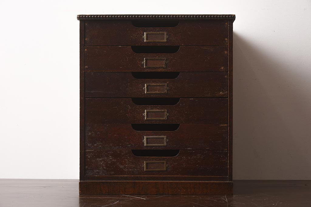 アンティーク家具　和製アンティーク　栓材　大正ロマンな雰囲気がおしゃれな小引き出し(書類ケース、小物収納)(R-040660)