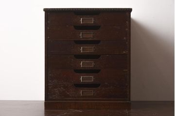 アンティーク家具　和製アンティーク　栓材　大正ロマンな雰囲気がおしゃれな小引き出し(書類ケース、小物収納)(R-040660)