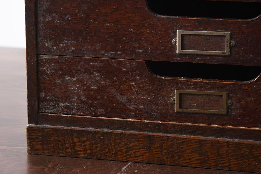 アンティーク家具　和製アンティーク　栓材　大正ロマンな雰囲気がおしゃれな小引き出し(書類ケース、小物収納)(R-040660)