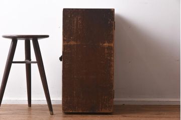 アンティーク家具　和製アンティーク　昭和初期　使い込まれた風合いがレトロな収納棚(戸棚、キャビネット)(R-040662)
