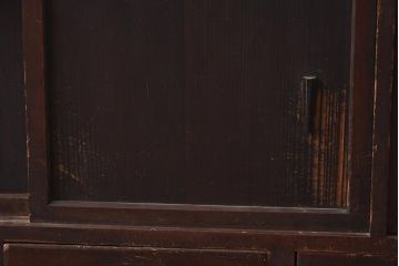 アンティーク家具　和製アンティーク　明治期　長い歴史を漂わせる戸棚(収納棚、引き出し、キャビネット、ローボード)(R-040666)