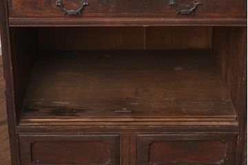 アンティーク家具　和製アンティーク　明治大正期　くっきりとした木目が目を引く戸棚(収納棚、引き出し、キャビネット)(R-040667)