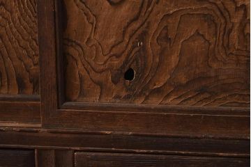 アンティーク家具　和製アンティーク　明治大正期　くっきりとした木目が目を引く戸棚(収納棚、引き出し、キャビネット)(R-040667)